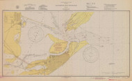 Galveston Entrance 1945 - Old Map Nautical Chart AC Harbors 520 - Texas