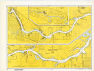Carpenter Bayou to Houston 1968 - Old Map Nautical Chart AC Harbors 590 - Texas
