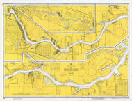 Carpenter Bayou to Houston 1973 - Old Map Nautical Chart AC Harbors 590 - Texas