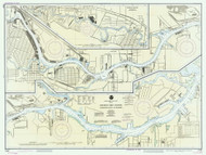 Carpenter Bayou to Houston 1990 - Old Map Nautical Chart AC Harbors 11329B - Texas