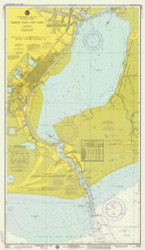 Sabine Pass and Lake 1974 - Old Map Nautical Chart AC Harbors 11342 - Texas