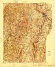 Barre, Vermont 1924 () USGS Old Topo Map Reprint 15x15 VT Quad 337837
