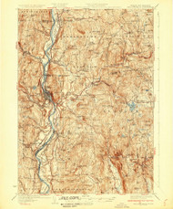 Bellows Falls, Vermont 1930 () USGS Old Topo Map Reprint 15x15 VT Quad 337841