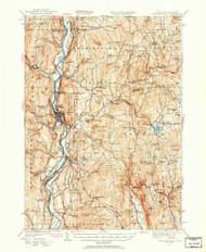 Bellows Falls, Vermont 1927 (1957) USGS Old Topo Map Reprint 15x15 VT Quad 460001