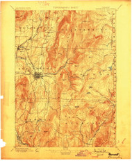 Bennington, Vermont 1898 () USGS Old Topo Map Reprint 15x15 VT Quad 337845
