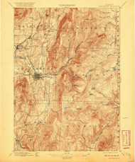 Bennington, Vermont 1898 (1920) USGS Old Topo Map Reprint 15x15 VT Quad 337849
