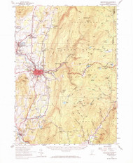 Bennington, Vermont 1954 (1972) USGS Old Topo Map Reprint 15x15 VT Quad 337856