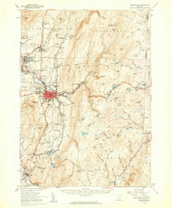 Bennington, Vermont 1954 (1960) USGS Old Topo Map Reprint 15x15 VT Quad 460002
