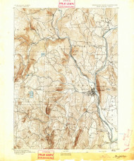 Brattleboro, Vermont 1893 () USGS Old Topo Map Reprint 15x15 VT Quad 337865
