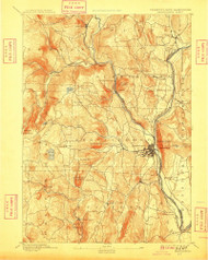 Brattleboro, Vermont 1893 (1909) USGS Old Topo Map Reprint 15x15 VT Quad 337868