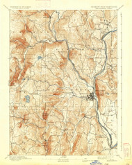 Brattleboro, Vermont 1893 (1933) USGS Old Topo Map Reprint 15x15 VT Quad 337870