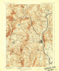 Brattleboro, Vermont 1893 (1938) USGS Old Topo Map Reprint 15x15 VT Quad 337871