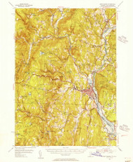 Brattleboro, Vermont 1954 (1956) USGS Old Topo Map Reprint 15x15 VT Quad 337875