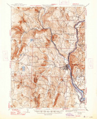 Brattleboro, Vermont 1935 (1947) USGS Old Topo Map Reprint 15x15 VT Quad 337877