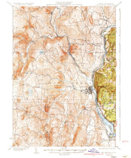 Brattleboro, Vermont 1935 () USGS Old Topo Map Reprint 15x15 VT Quad 337881