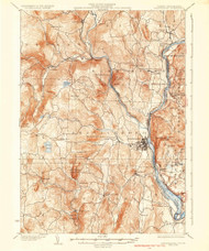 Brattleboro, Vermont 1935 () USGS Old Topo Map Reprint 15x15 VT Quad 337882