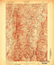 Lincoln Mountain, Vermont 1921 () USGS Old Topo Map Reprint 15x15 VT Quad 338015