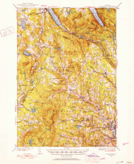 Lyndonville, Vermont 1951 () USGS Old Topo Map Reprint 15x15 VT Quad 338054