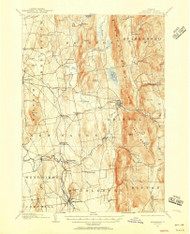 Middlebury, Vermont 1903 (1956) USGS Old Topo Map Reprint 15x15 VT Quad 338069
