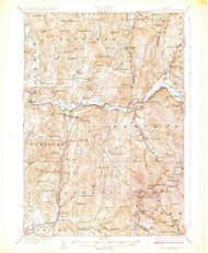 Mount Mansfield, Vermont 1927 () USGS Old Topo Map Reprint 15x15 VT Quad 338094