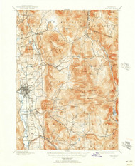 Rutland, Vermont 1891 (1956) USGS Old Topo Map Reprint 15x15 VT Quad 338143