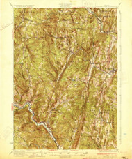 Saxtons River, Vermont 1933 () USGS Old Topo Map Reprint 15x15 VT Quad 338146