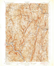 Saxtons River, Vermont 1933 () USGS Old Topo Map Reprint 15x15 VT Quad 338147