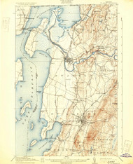 St. Albans, Vermont 1916 (1931) USGS Old Topo Map Reprint 15x15 VT Quad 338157