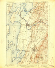 St. Albans, Vermont 1916 (1925) USGS Old Topo Map Reprint 15x15 VT Quad 338158