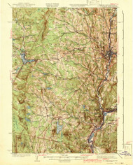 St. Johnsbury, Vermont 1943 (1943) USGS Old Topo Map Reprint 15x15 VT Quad 338163