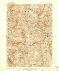 Woodstock, Vermont 1913 (1938) USGS Old Topo Map Reprint 15x15 VT Quad 338217