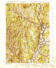 Woodsville, Vermont 1941 () USGS Old Topo Map Reprint 15x15 VT Quad 338221