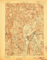 Greenfield, Massachusetts 1894 (1903) USGS Old Topo Map Reprint 15x15 VT Quad 352729