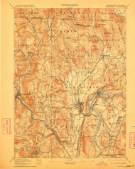 Greenfield, Massachusetts 1894 (1910) USGS Old Topo Map Reprint 15x15 VT Quad 352731