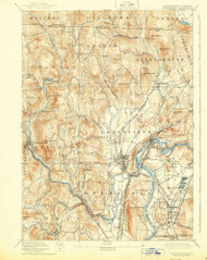 Greenfield, Massachusetts 1894 (1939) USGS Old Topo Map Reprint 15x15 VT Quad 352736