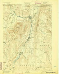 Greylock, Massachusetts 1891 () USGS Old Topo Map Reprint 15x15 VT Quad 352739