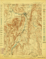 Greylock, Massachusetts 1898 () USGS Old Topo Map Reprint 15x15 VT Quad 352741