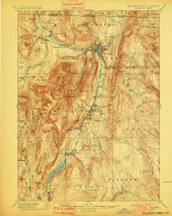 Greylock, Massachusetts 1898 (1901) USGS Old Topo Map Reprint 15x15 VT Quad 352742