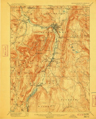 Greylock, Massachusetts 1898 (1909) USGS Old Topo Map Reprint 15x15 VT Quad 352744