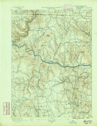 Hawley, Massachusetts 1890 () USGS Old Topo Map Reprint 15x15 VT Quad 352777