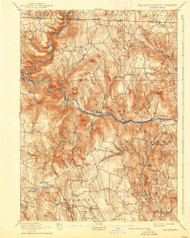 Hawley, Massachusetts 1894 (1938) USGS Old Topo Map Reprint 15x15 VT Quad 352785