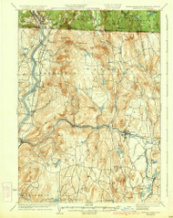 Warwick, Massachusetts 1935 () USGS Old Topo Map Reprint 15x15 VT Quad 353072