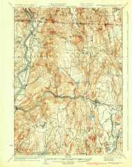 Warwick, Massachusetts 1935 () USGS Old Topo Map Reprint 15x15 VT Quad 353073