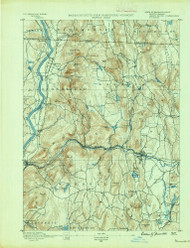 Warwick, Massachusetts 1889 () USGS Old Topo Map Reprint 15x15 VT Quad 353075