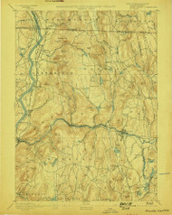 Warwick, Massachusetts 1894 (1898) USGS Old Topo Map Reprint 15x15 VT Quad 353077