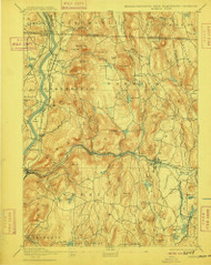 Warwick, Massachusetts 1894 (1909) USGS Old Topo Map Reprint 15x15 VT Quad 353079
