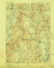 Warwick, Massachusetts 1894 (1915) USGS Old Topo Map Reprint 15x15 VT Quad 353080