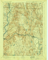Warwick, Massachusetts 1894 (1928) USGS Old Topo Map Reprint 15x15 VT Quad 353081