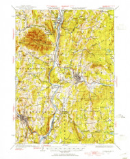 Claremont, New Hampshire 1926 (1955) USGS Old Topo Map Reprint 15x15 VT Quad 329959