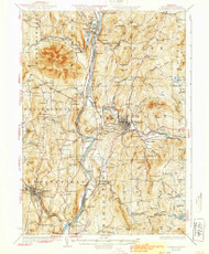 Claremont, New Hampshire 1929 (1939) USGS Old Topo Map Reprint 15x15 VT Quad 329960